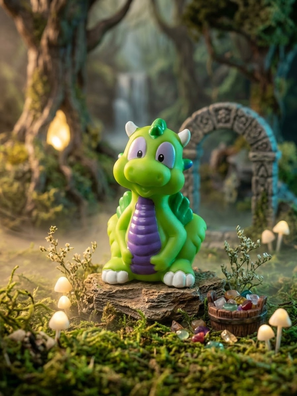 Fisher Price Little People GREEN & PURPLE CASTLE DRAGON Lil Kingdom for KNIGHT